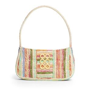 Kooreloo Raffia Woven Shoulder Bag Pink Orange Blue Green